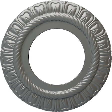 Claremont Ceiling Medallion (Fits Canopies up to 5 5/8"), 9"OD x 4 1/2"ID x 1/2"P, Silver